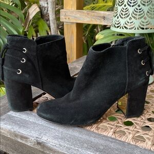 Elegant Black Suede Ankle Boots